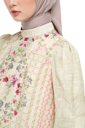 Gardenia Eid Puff Sleeve Top - Beige