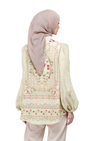 Gardenia Eid Puff Sleeve Top - Beige