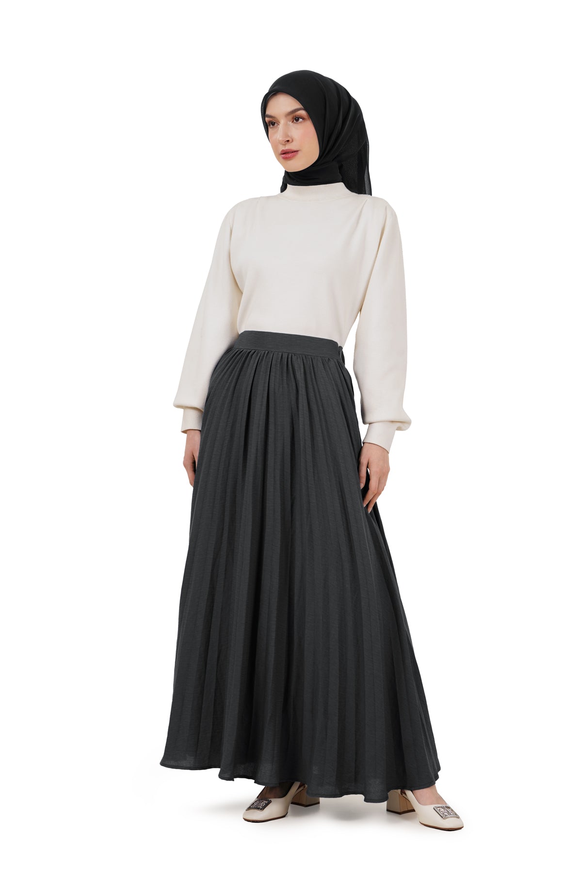 Ginerva Pleats Skirt - Black - Nada Puspita
