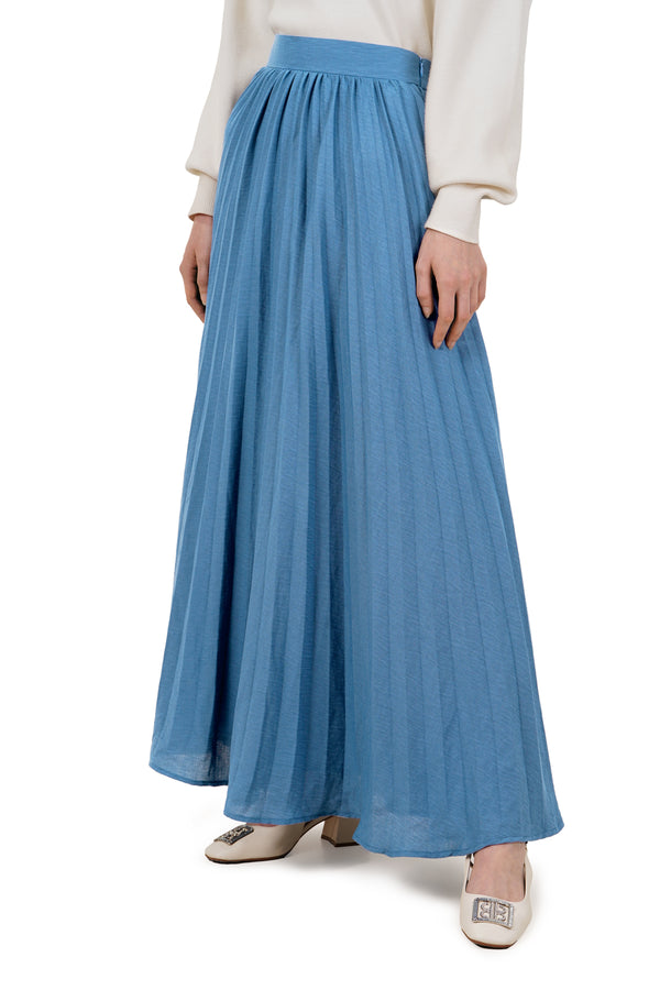 Ginerva Pleats Skirt - Blue - Nada Puspita