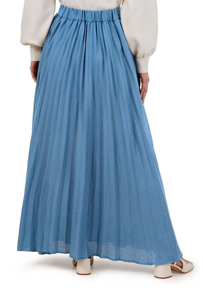 Ginerva Pleats Skirt - Blue - Nada Puspita