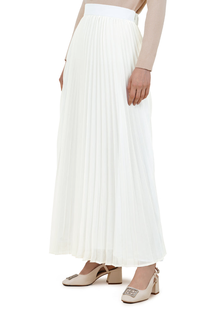 Ginerva Pleats Skirt - White - Nada Puspita