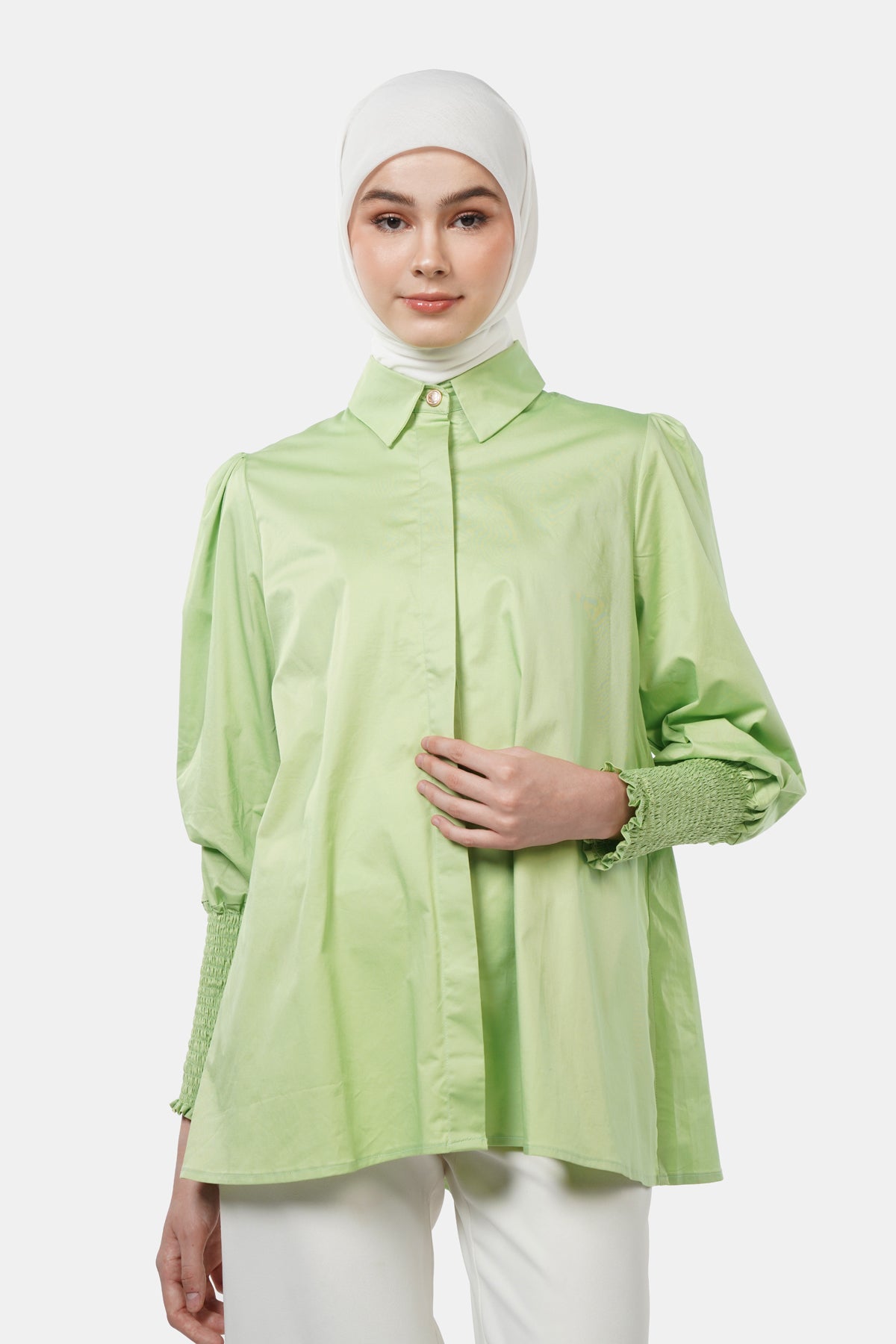 Giselle Smock Shirt - Green