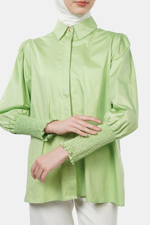 Giselle Smock Shirt - Green