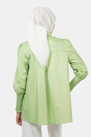 Giselle Smock Shirt - Green