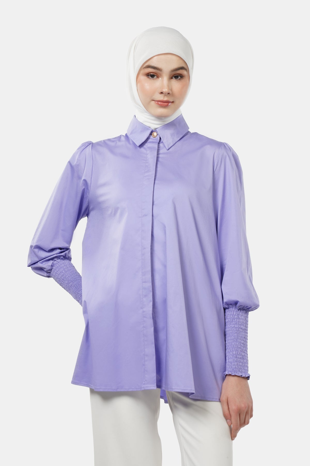 Giselle Smock Shirt - Lilac