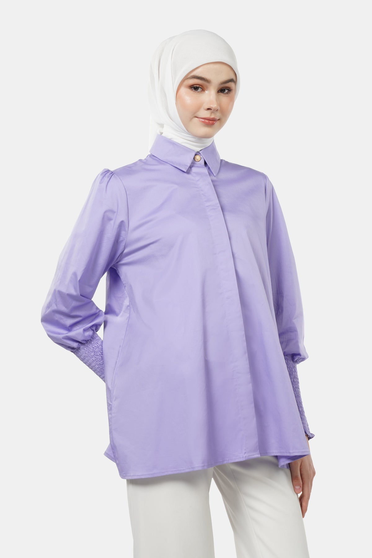 Giselle Smock Shirt - Lilac