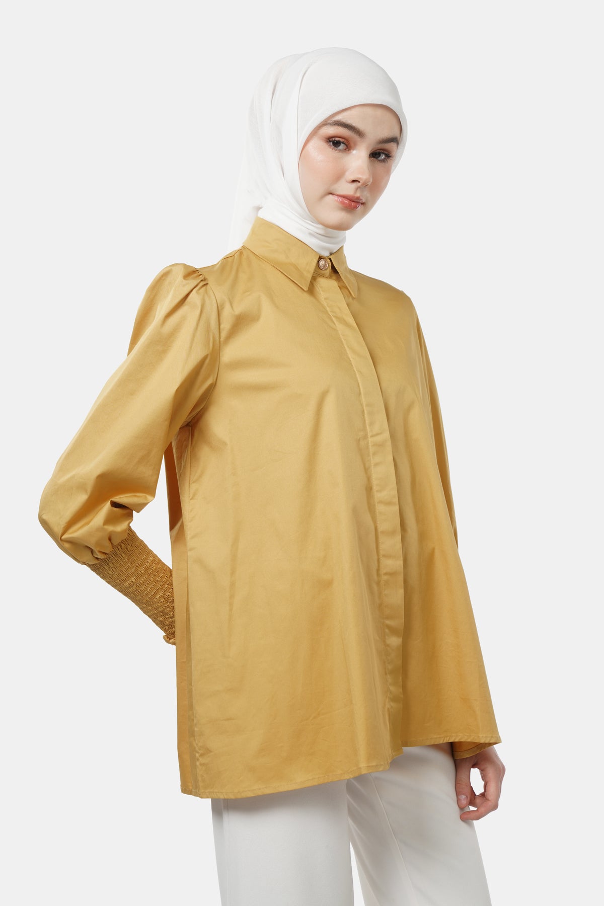 Giselle Smock Shirt - Mustard