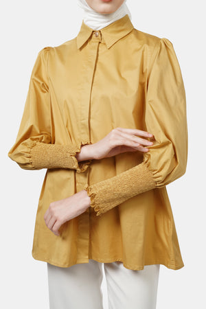 Giselle Smock Shirt - Mustard