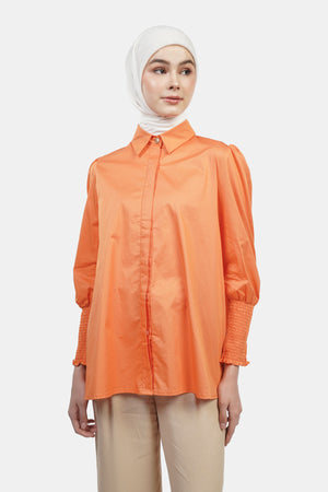 Giselle Smock Shirt - Orange