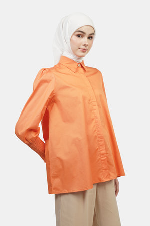 Giselle Smock Shirt - Orange