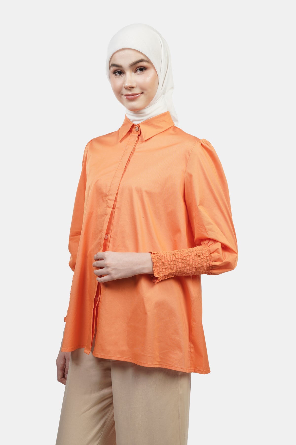 Giselle Smock Shirt - Orange