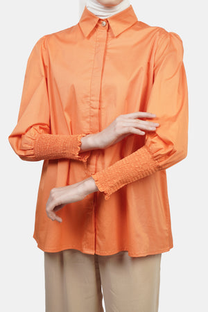 Giselle Smock Shirt - Orange