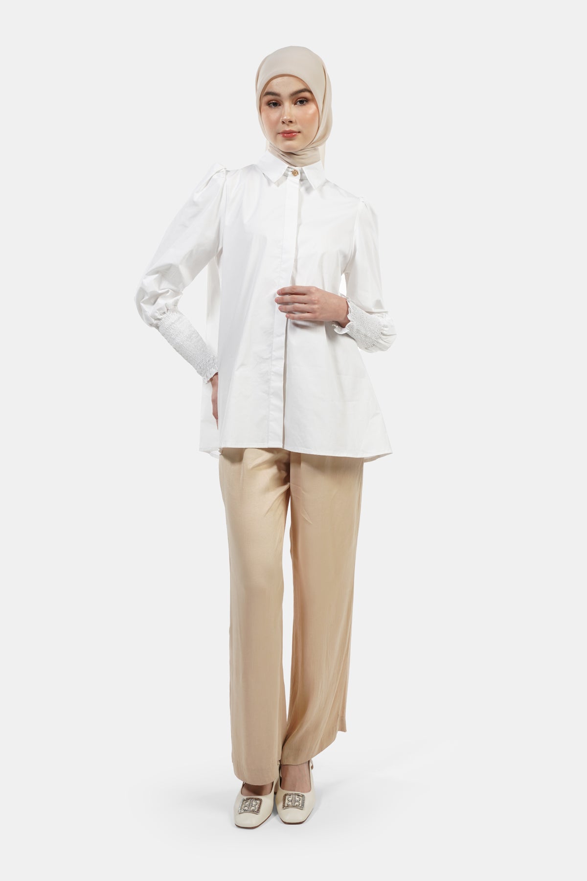 Giselle Smock Shirt - White