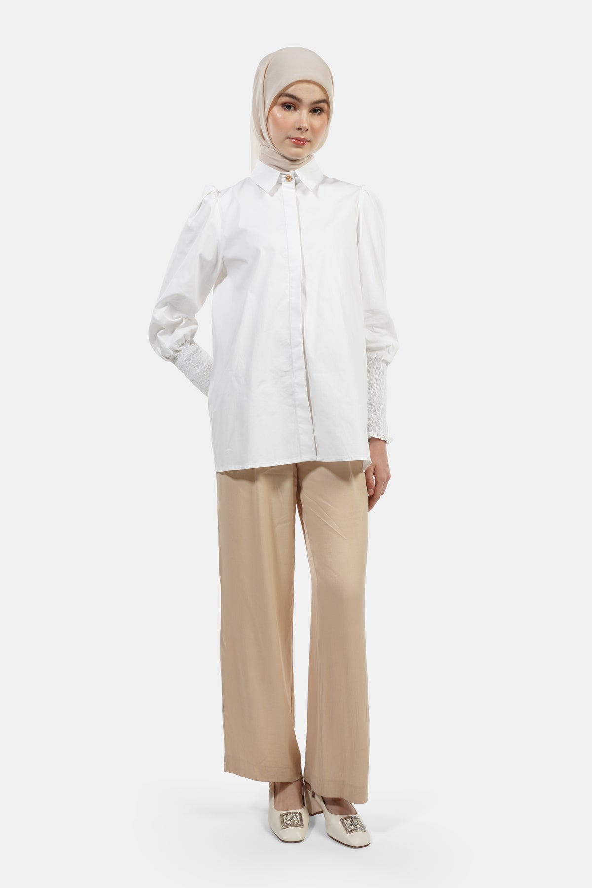 Giselle Smock Shirt - White