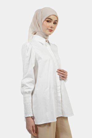 Giselle Smock Shirt - White