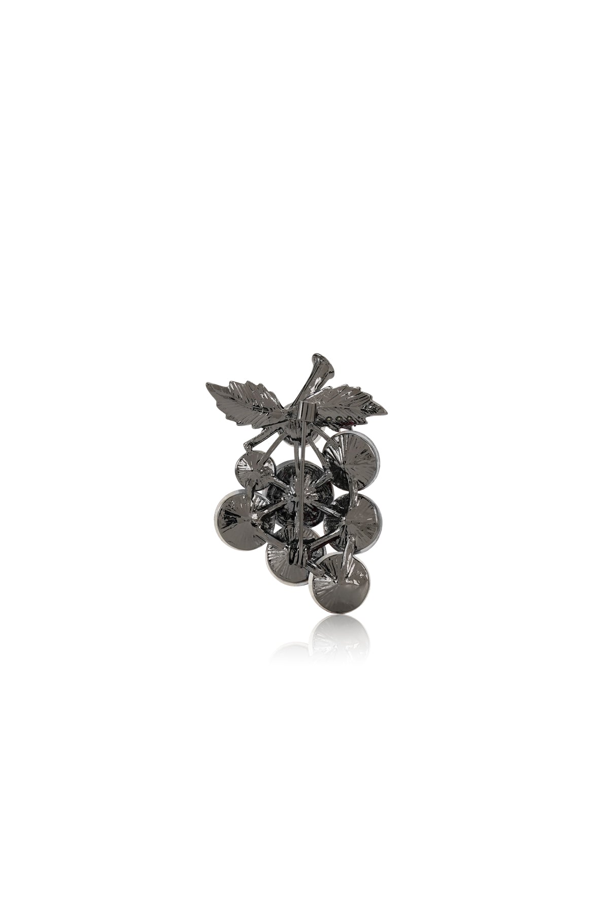 Grape Crystal Brooch - Black