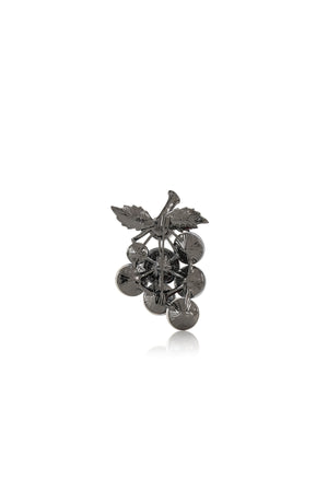 Grape Crystal Brooch - Black