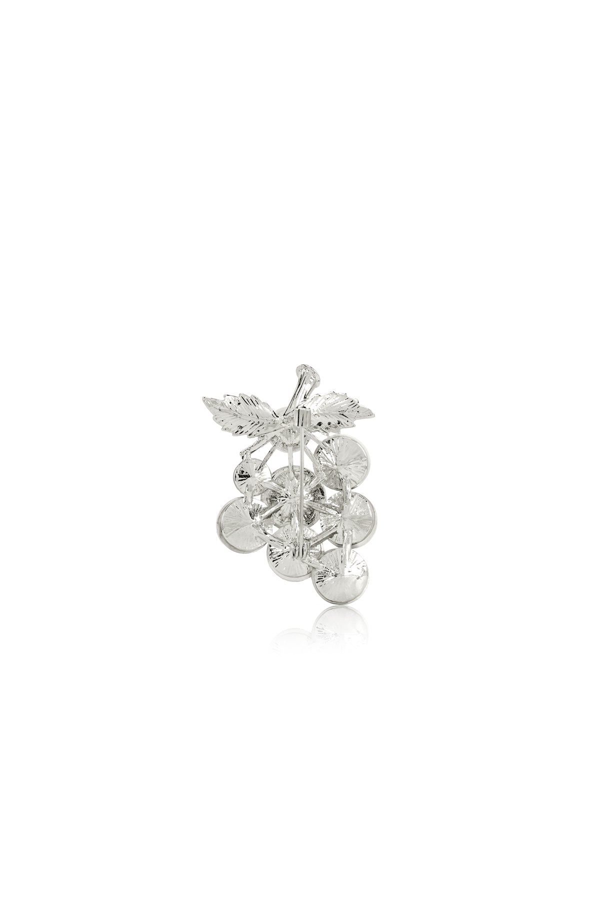 Grape Crystal Brooch - Silver
