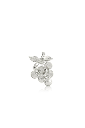 Grape Crystal Brooch - Silver