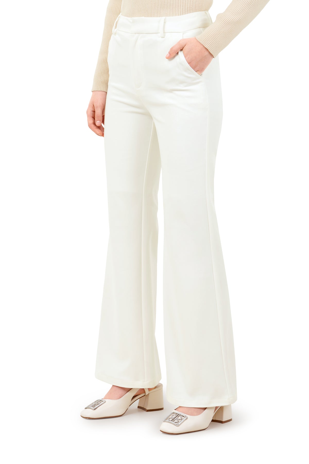 Gwen Bootcut Pants - White