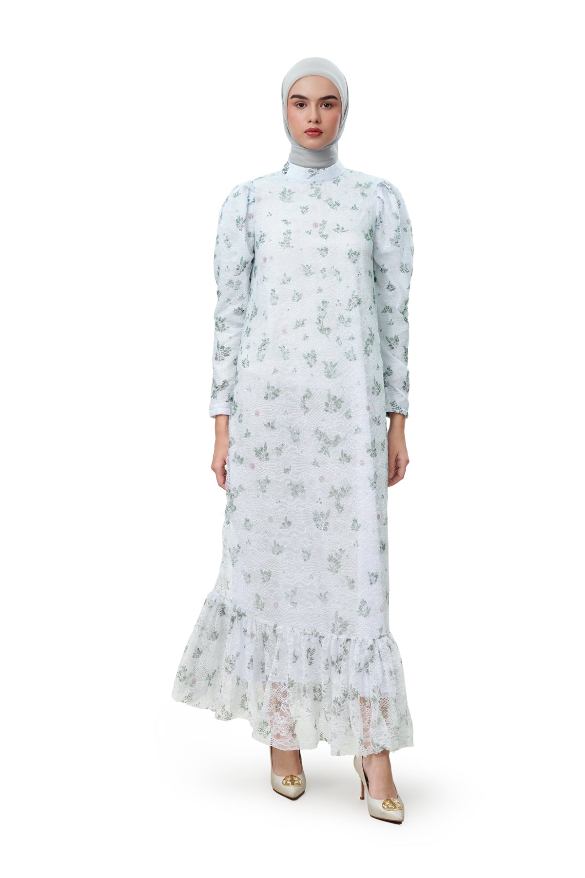 Hagia Tiered Dress - White