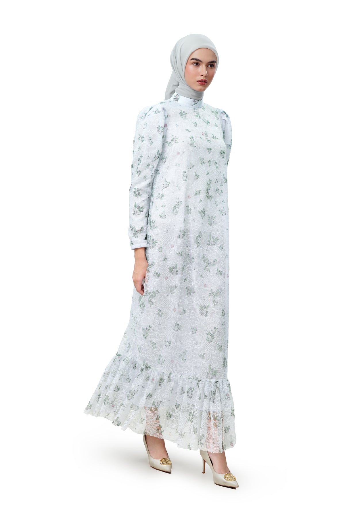 Hagia Tiered Dress - White