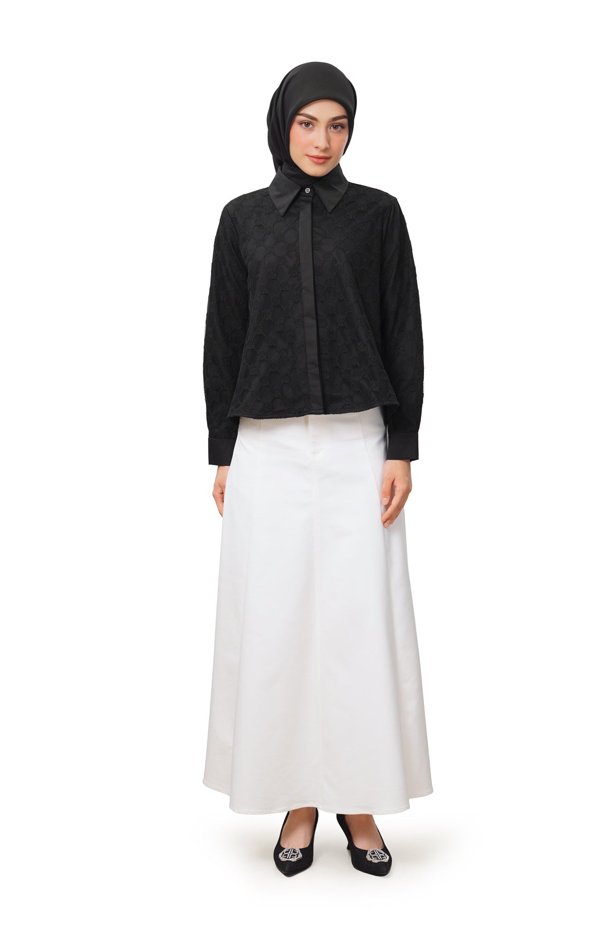 Hanami Crop Shirt - Black