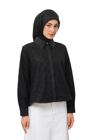 Hanami Crop Shirt - Black