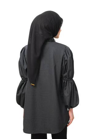 Haylen Puffy Shirt - Black