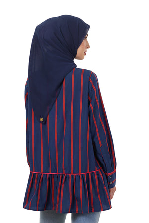 Haru Tiered Shirt - Navy
