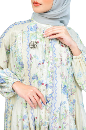 Hortyssa Pleated Shirt Dress - Ivory