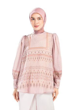 Ikat Blossom Blouse - Pink