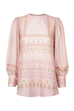 Ikat Blossom Blouse - Pink