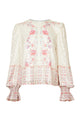 Ikat Blossom Crop Blouse - Beige