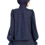 Ikat Blossom Crop Blouse - Midnight