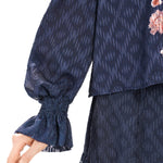 Ikat Blossom Crop Blouse - Midnight