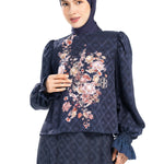Ikat Blossom Crop Blouse - Midnight