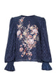 Ikat Blossom Crop Blouse - Midnight