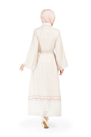 Ikat Blossom Loose Dress - Beige