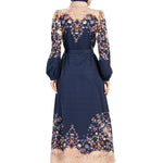 Ikat Blossom Puff Shirt Dress - Midnight