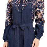 Ikat Blossom Puff Shirt Dress - Midnight