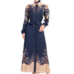 Ikat Blossom Puff Shirt Dress - Midnight