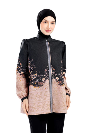 Ikat Blossom Shirt - Black