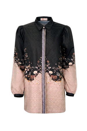 Ikat Blossom Shirt - Black
