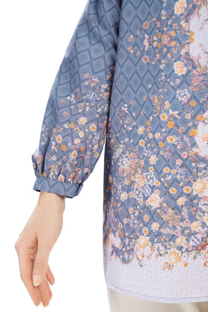 Ikat Blossom Shirt - Blue