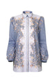 Ikat Blossom Shirt - Blue
