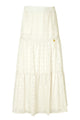Ikat Blossom Tier Skirt - Beige