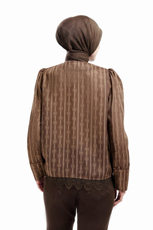 Intertwined Flare Shirt - Brown