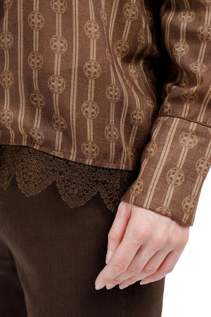 Intertwined Flare Shirt - Brown